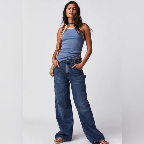 AGOLDE Magda Carpenter Jeans in Darkness Size 32 - Picture 1 of 8